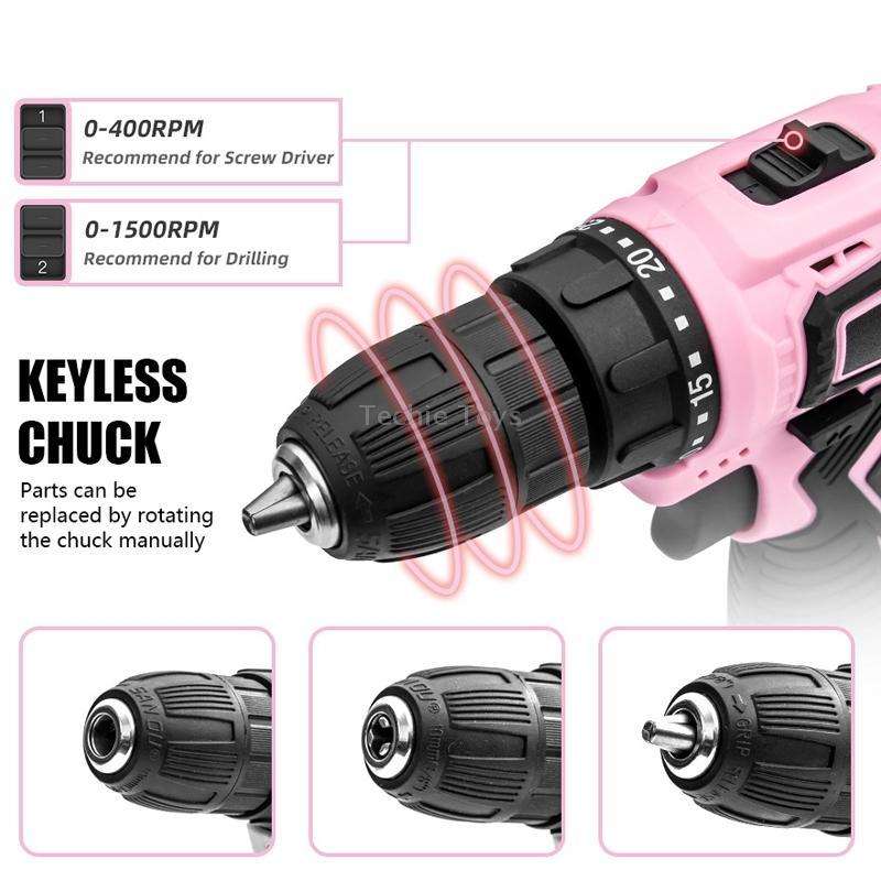 HILDA 12V Cordless Impact Drill Electrical Screwdriver, Plug: UK Plug
