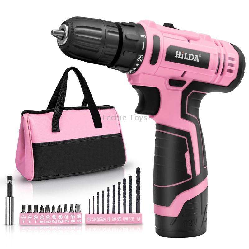HILDA 12V Cordless Impact Drill Electrical Screwdriver, Plug: UK Plug