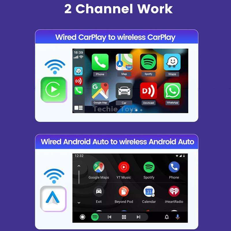 Wired to Wireless Carplay Box Android Auto for Car Interconnection(2Air)