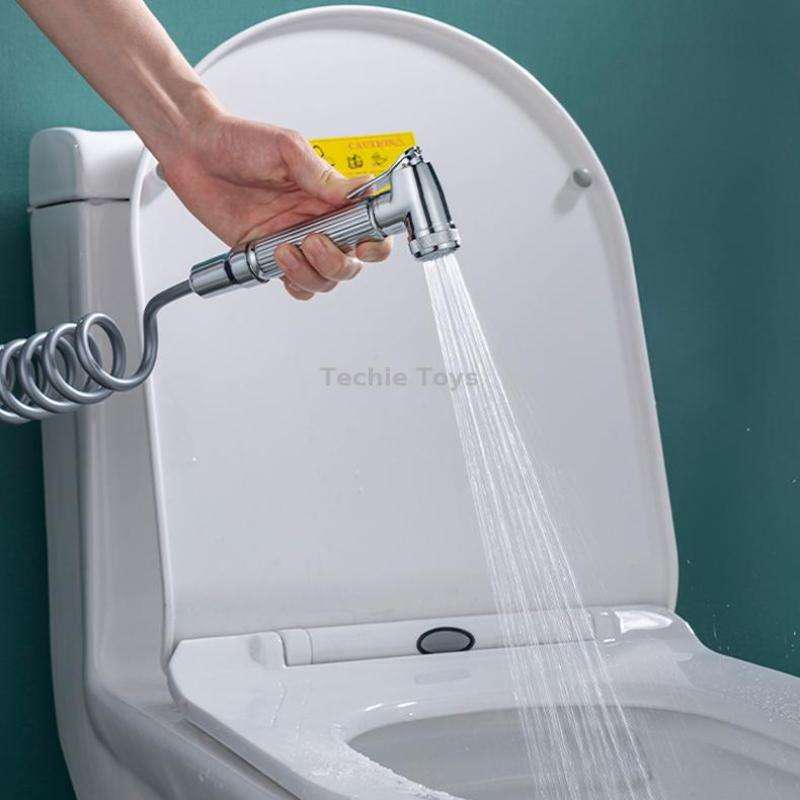 Toilet Mate Booster Flusher Toilet Cleaning Shower Set, Specification: Electroplated ABS Model