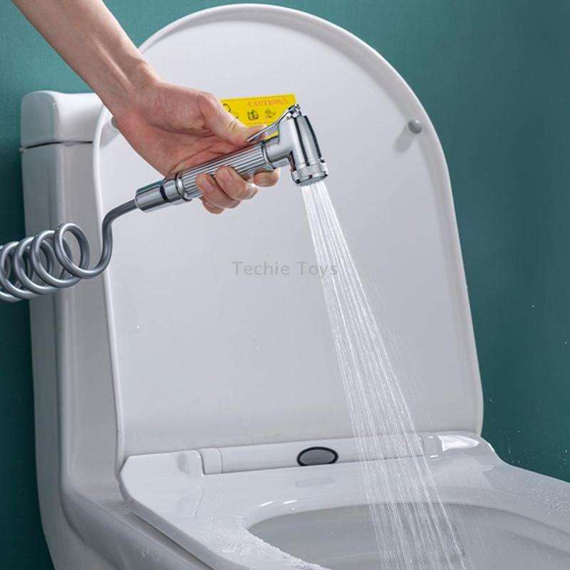 Toilet Mate Booster Flusher Toilet Cleaning Shower Set, Specification: Black ABS Model