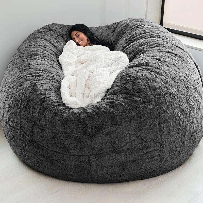 130x60cm Cloth Cover Lazy Sofa Bean Bag Living Room Simple Sofa Tatami Fabric Cover Without Filler(D