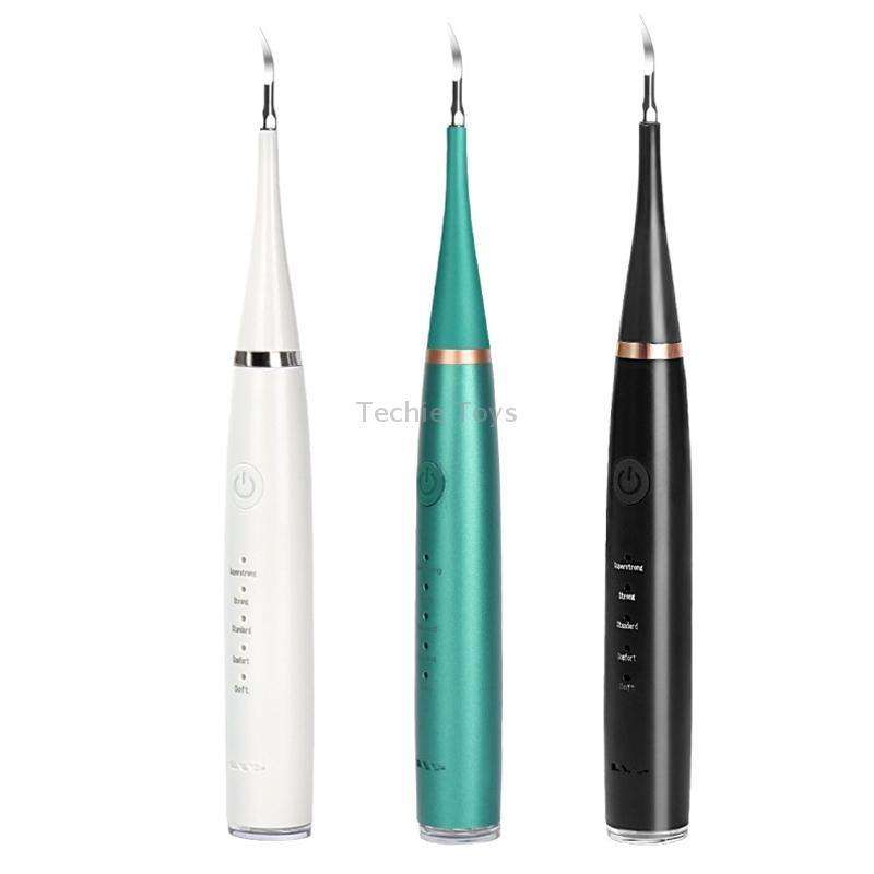 6 In 1 Electric Dental Scaler Calculus Removal Teeth Cleaning Set, Color: Black Basic