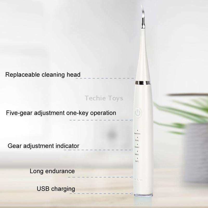 6 In 1 Electric Dental Scaler Calculus Removal Teeth Cleaning Set, Color: Black Basic