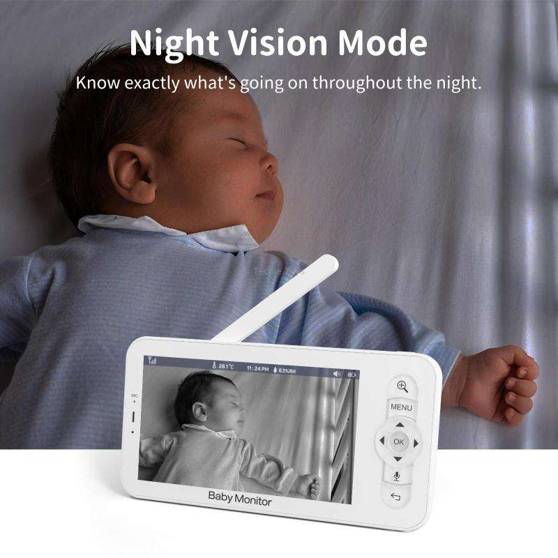 5 Inch HD Baby Monitor Wireless Wifi Baby Care Camera US Plug