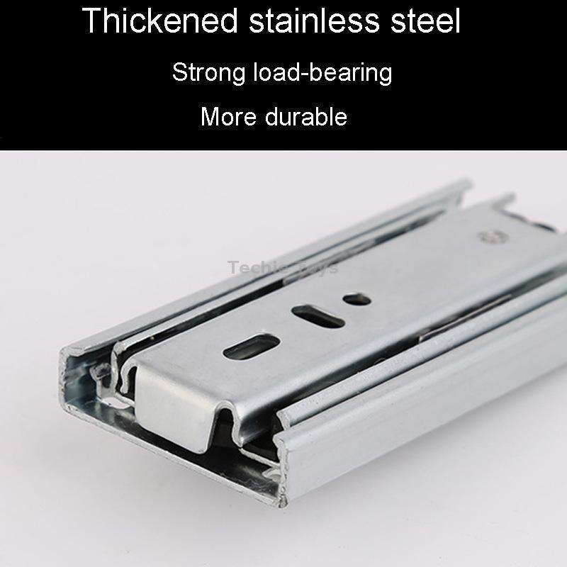 6 inch 16cm Thickened Three Sections Ball Slide Mute Drawer Track Rail