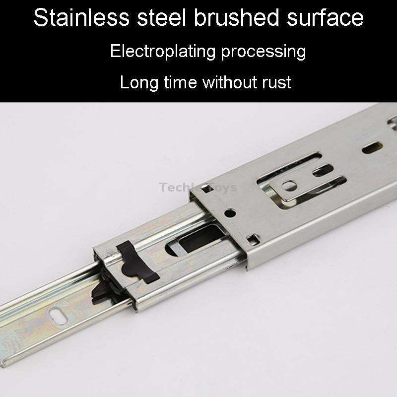 6 inch 16cm Thickened Three Sections Ball Slide Mute Drawer Track Rail