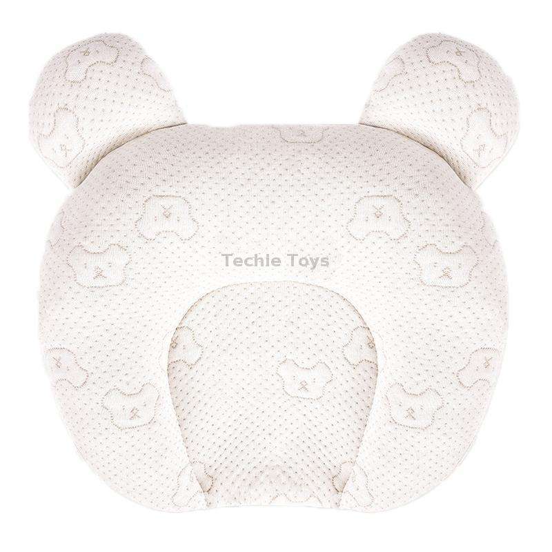 0-1 Year Old Baby Pillow Anti-Head Deflection Shaped Children Pillow, Style: Bear Latex Filling