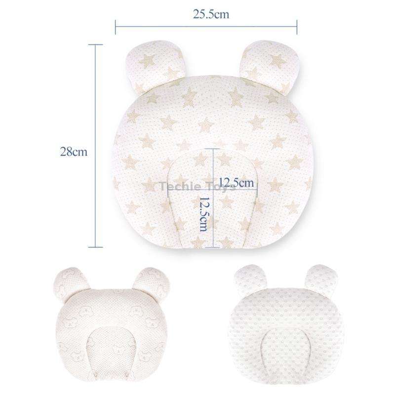 0-1 Year Old Baby Pillow Anti-Head Deflection Shaped Children Pillow, Style: Bear Latex Filling