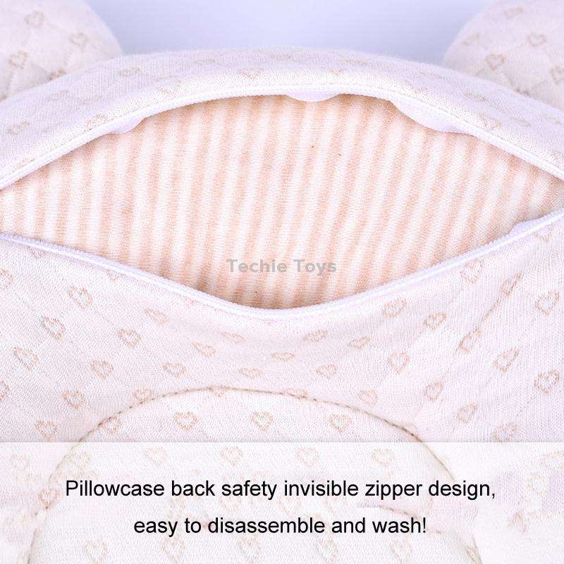 0-1 Year Old Baby Pillow Anti-Head Deflection Shaped Children Pillow, Style: Bear Latex Filling