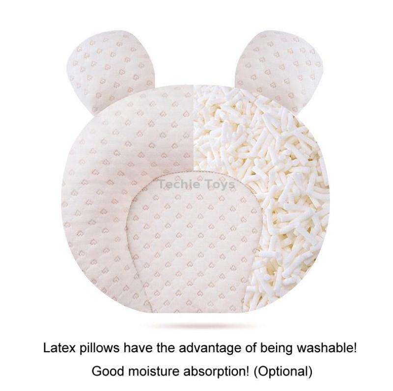 0-1 Year Old Baby Pillow Anti-Head Deflection Shaped Children Pillow, Style: Bear Latex Filling