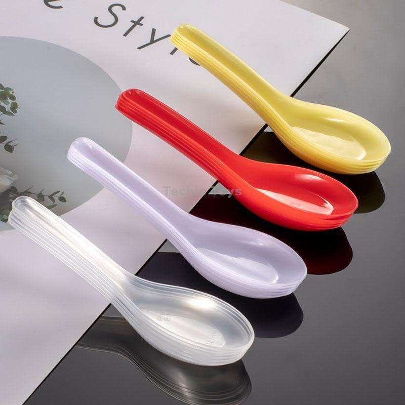 60pcs /Pack DY-103 Disposable PP Plastic Soup Spoon Packed Takeaway Scoop(Transparent)