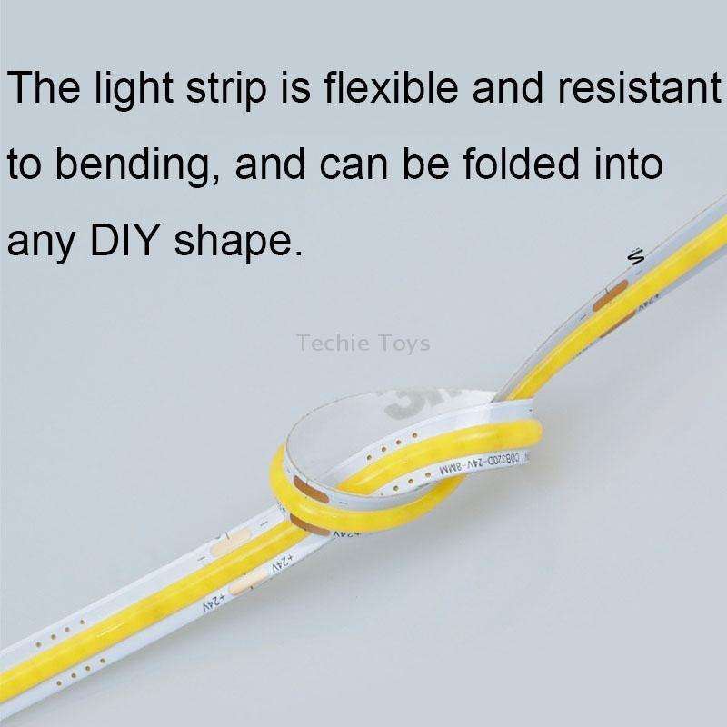 1m 24V 8mm Wide COB Adhesive Decorative LED Light Strip, Specification: 480 Beads-14W-90 Display(600