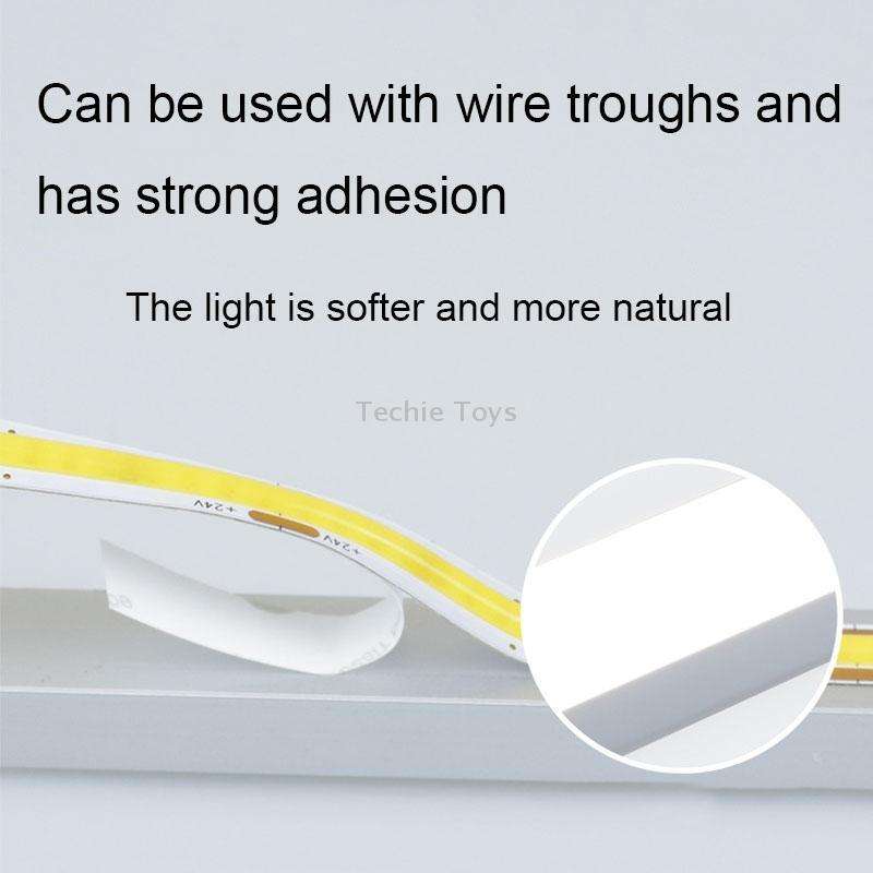 1m 24V 8mm Wide COB Adhesive Decorative LED Light Strip, Specification: 480 Beads-14W-90 Display(600
