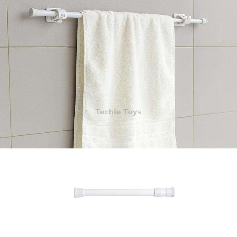Baking Paint No Punch Curtain Telescopic Rod Hooks Support Bracket, Length: 30cm-50cm