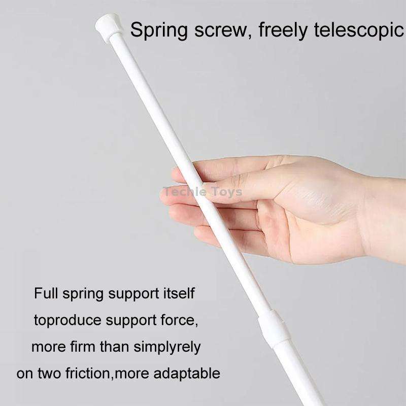 Baking Paint No Punch Curtain Telescopic Rod Hooks Support Bracket, Length: 30cm-50cm