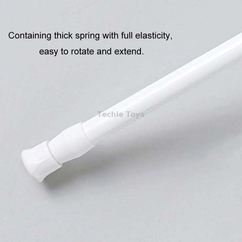 Baking Paint No Punch Curtain Telescopic Rod Hooks Support Bracket, Length: 30cm-50cm