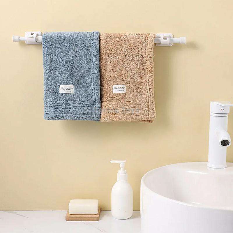 Baking Paint No Punch Curtain Telescopic Rod Hooks Support Bracket, Length: 30cm-50cm