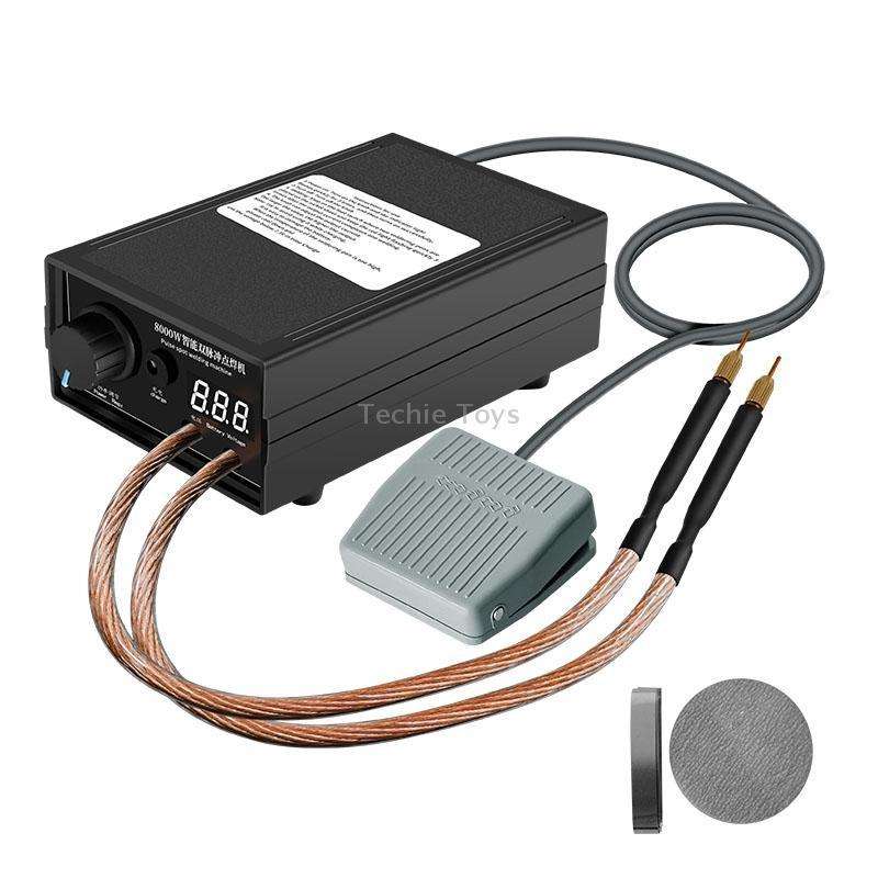 8000W High Power 18650 Battery Handheld Spot Welding Machine, Style: Footswitch Version EU Plug