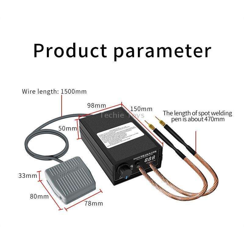 8000W High Power 18650 Battery Handheld Spot Welding Machine, Style: Footswitch Version EU Plug