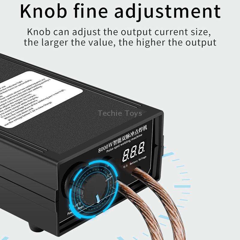 8000W High Power 18650 Battery Handheld Spot Welding Machine, Style: Footswitch Version EU Plug