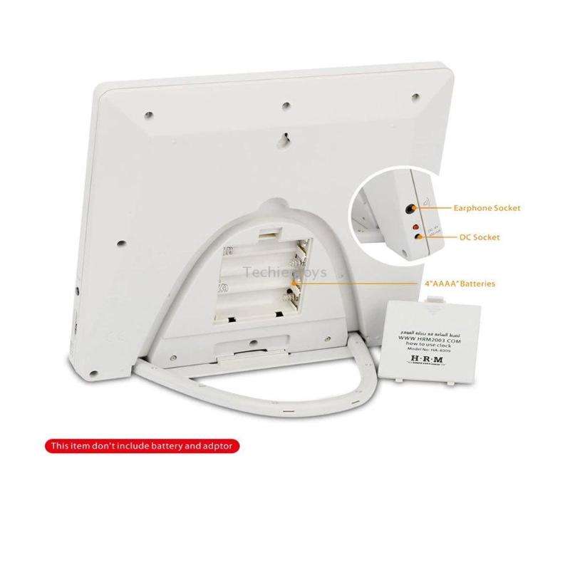 Desktop Digital Perpetual Calendar Study Alarm Clock(Gray White)