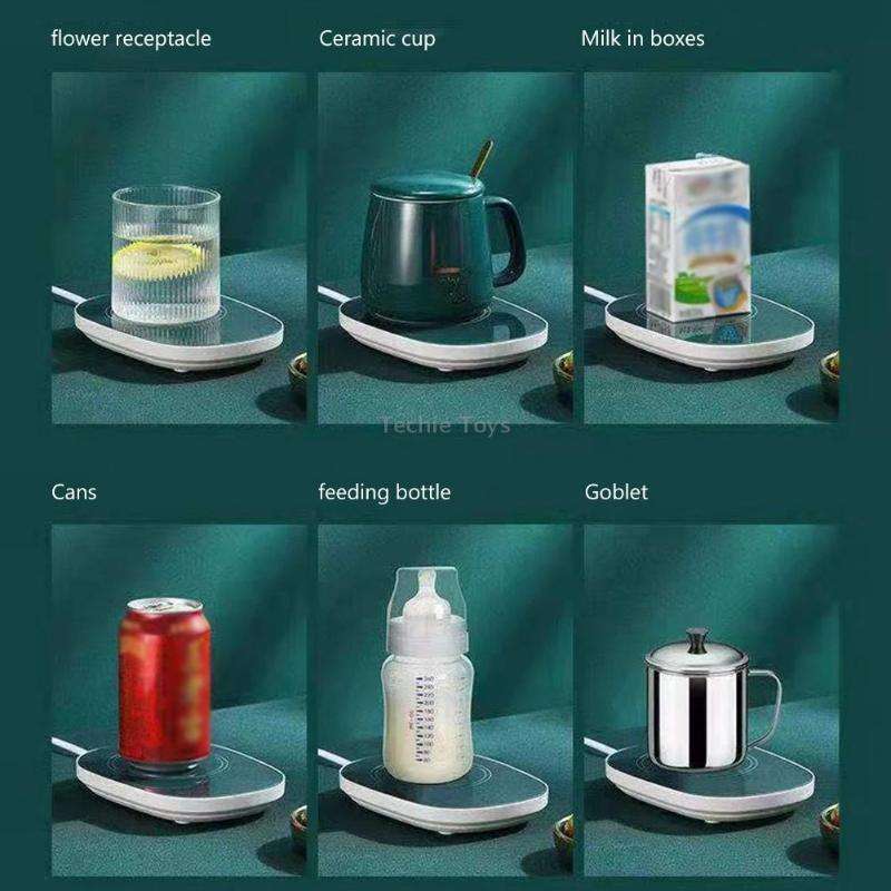 Constant Temperature Heating Thermostat Cup Set Smart Ceramic Coffee Cup, Style: USB Plug(Green+Gift