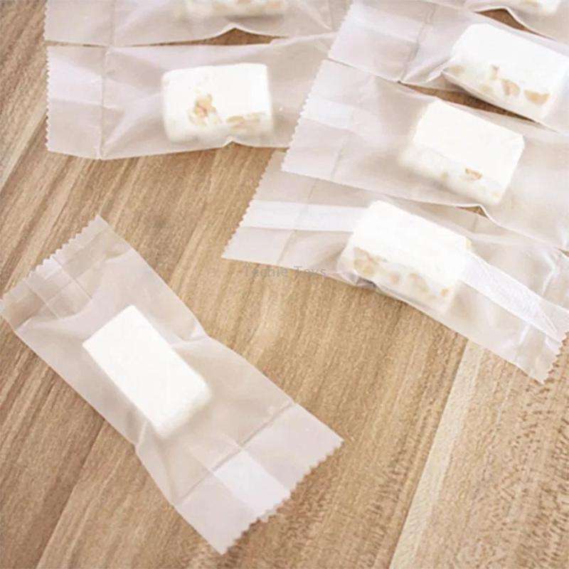 200pcs /Pack 3.5x8.5cm Machine Sealed Translucent Frosted Nougat Packaging Bag