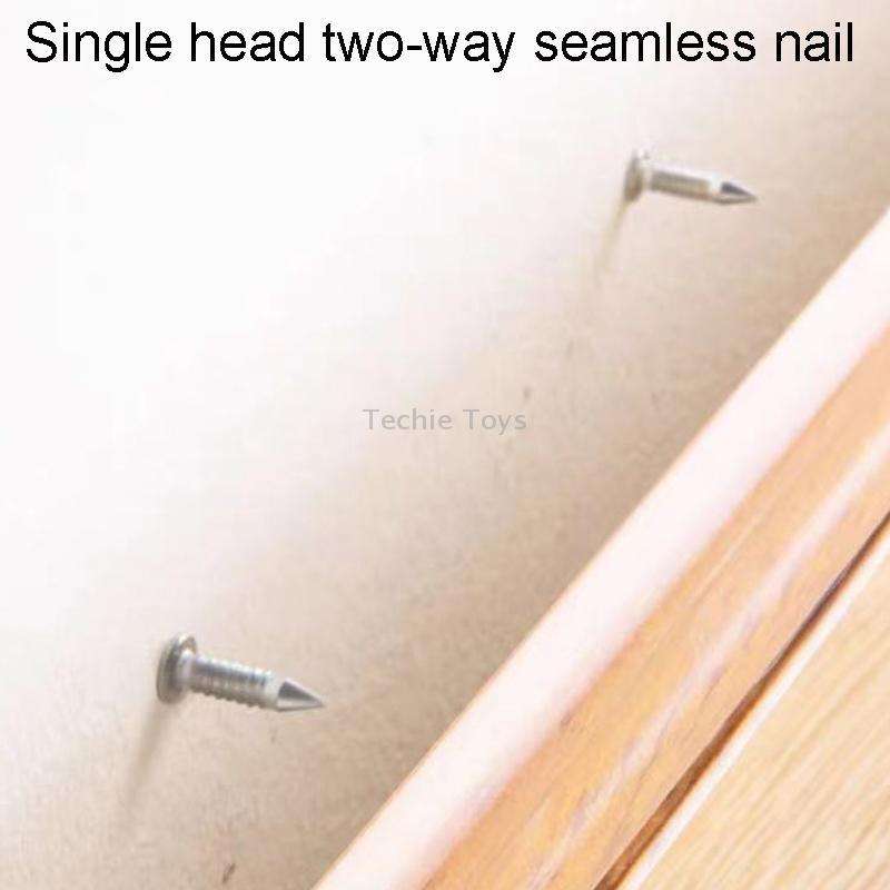10pcs Skirting Non-Punch Markless Nails Single Headed Bi-Directional Crook Nails Bagged