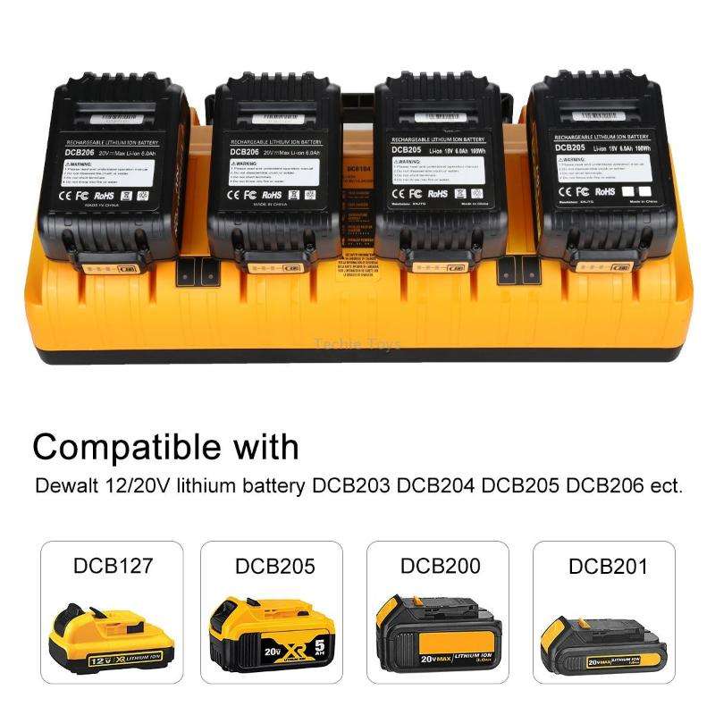 DCB104 Portable Fast Charger 12V-20V Electric Tool Lithium Battery Charger, For Dewalt DCB127 / DCB2