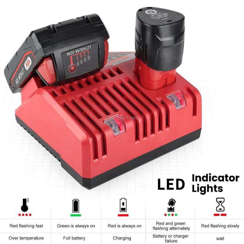 M12-18C For Milwaukee 18V Power Tools Battery Charger, Plug: US