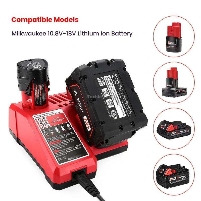M12-18C For Milwaukee 18V Power Tools Battery Charger, Plug: US