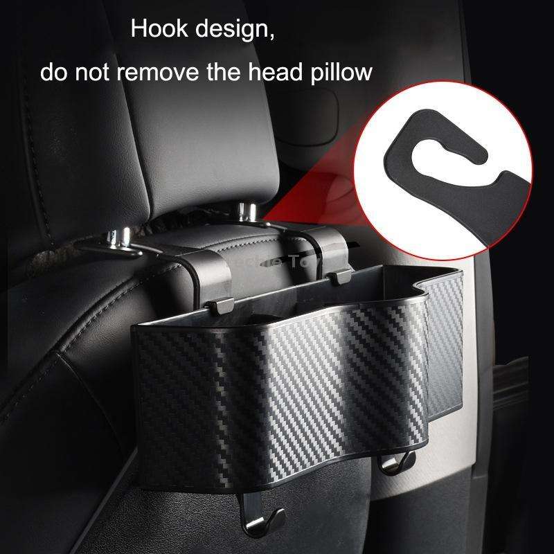 Car Seat Back Storage Box Rear Hanging Cup Holder(Black)