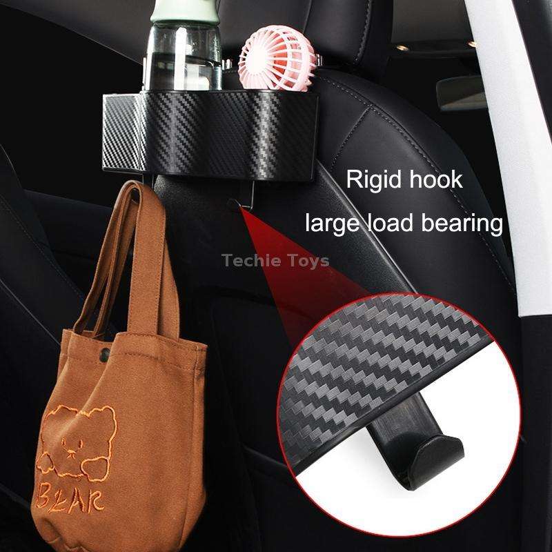 Car Seat Back Storage Box Rear Hanging Cup Holder(Black)