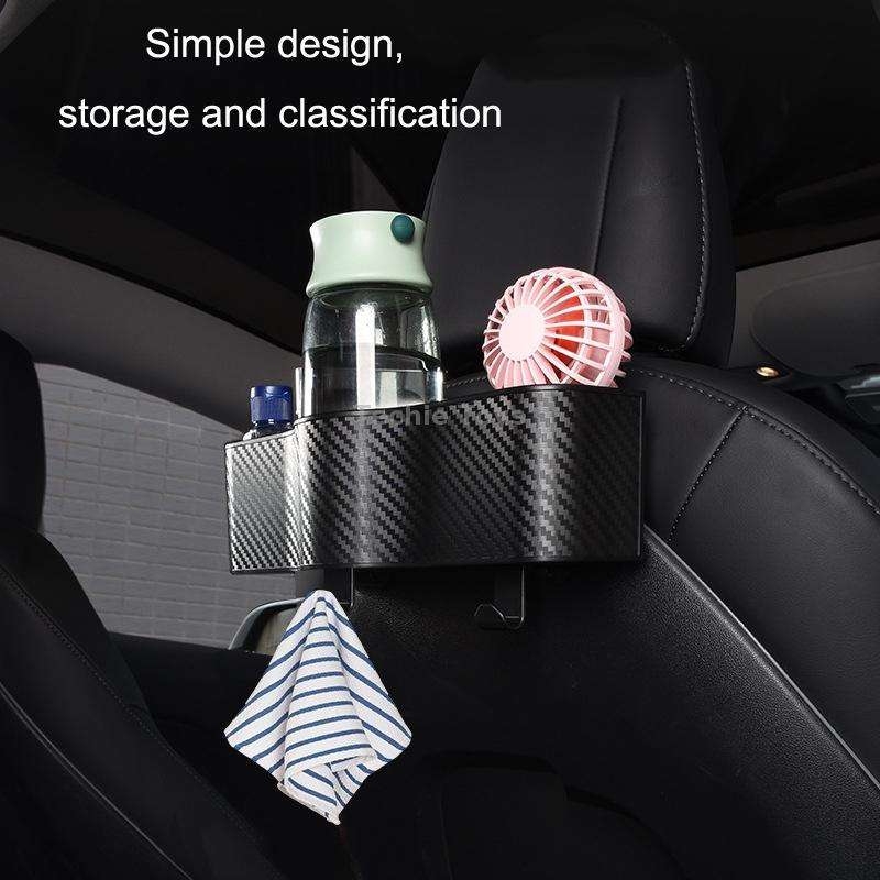 Car Seat Back Storage Box Rear Hanging Cup Holder(Black)