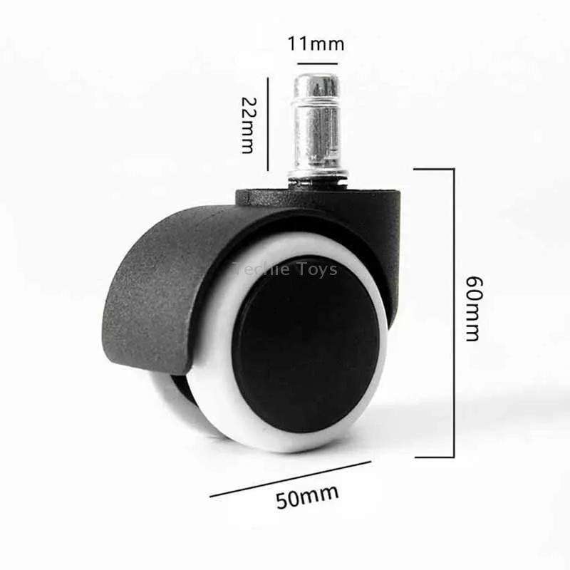 2 Inch 11 x 22mm Plunger Swivel Casters Chair Replacement Wheels(Gray)