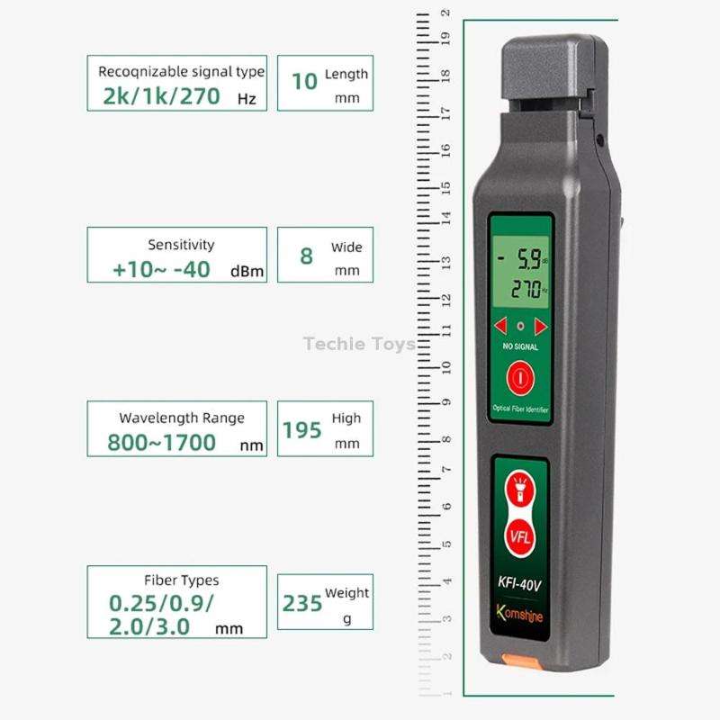 Komshine Fiber Optic Identifier Optical Cable Signal Direction Identifier With VFL Red Light 10mW(KF
