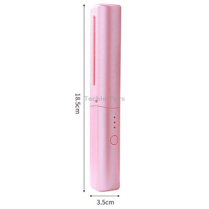 2 In 1 Portable USB Rechargeable Hair Curler Dual Usage Hair Straightening Comb(Purple)