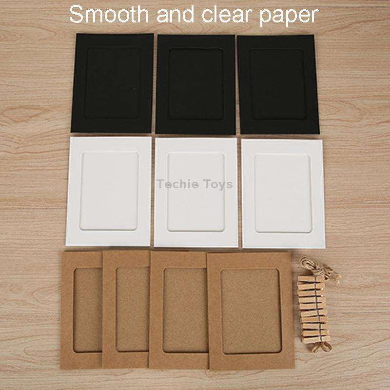 10pcs /Set DIY Photo Gallery Wall Mounted Paper Photo Frame With Twine Clip, Size: 6 inch(White)