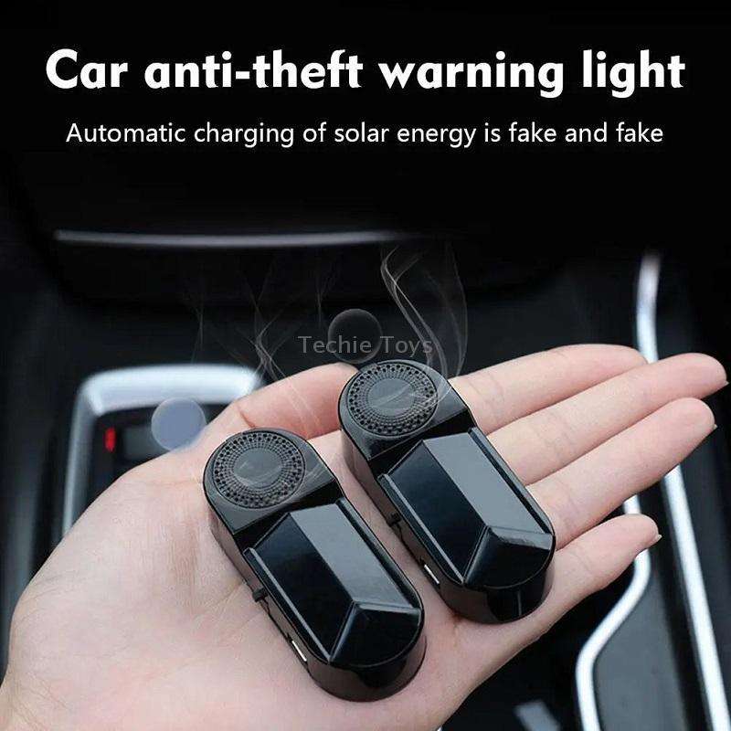 Car Solar Anti-Theft Alarm LED Warning Light With Aromatherapy(Red Light)
