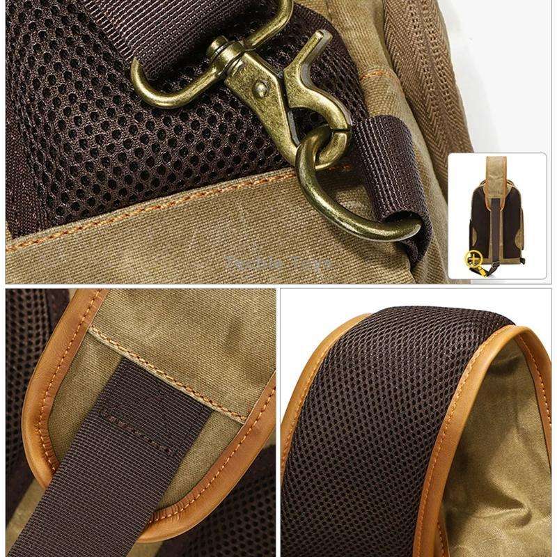 Outdoor Canvas Wear-resistant Waterproof Photography Shoulder Bag(Army Green)