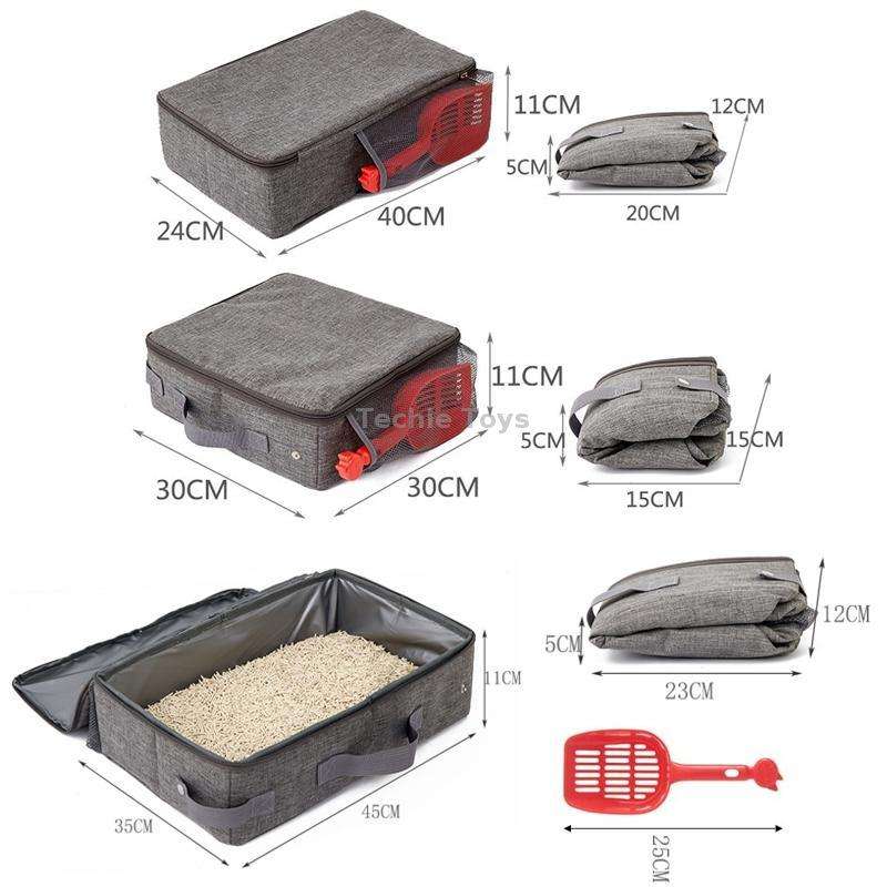 24x40cm Foldable Oxford Cloth Portable Cat Litter Box Pet Bag