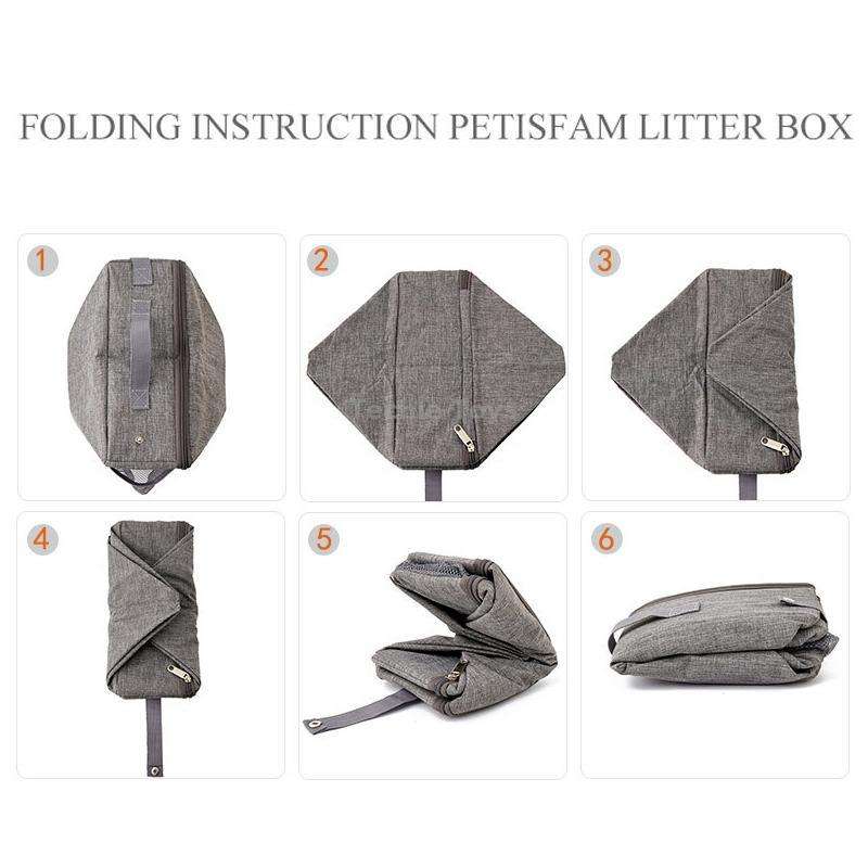24x40cm Foldable Oxford Cloth Portable Cat Litter Box Pet Bag
