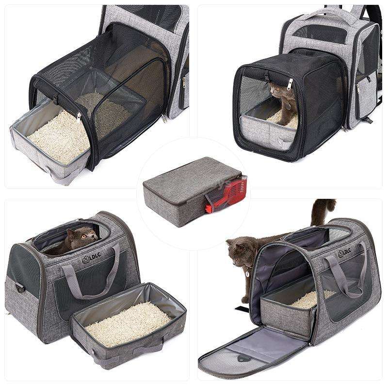 24x40cm Foldable Oxford Cloth Portable Cat Litter Box Pet Bag