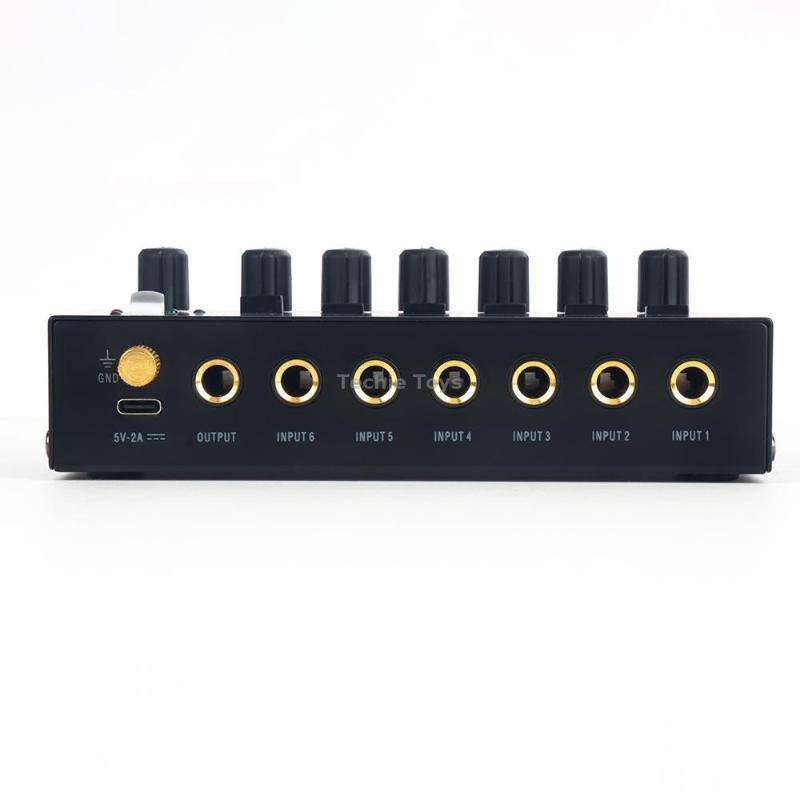 Ultra-Compact Low-Noise 6 Channel Stereo Audio Mixer, US Plug(MIX600)