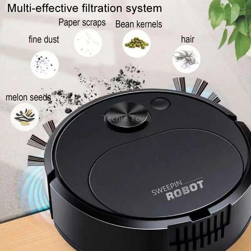 Field Sweeping Robot Auto Family Mini Cleaning Machine USB Charging Smart Vacuum(White)