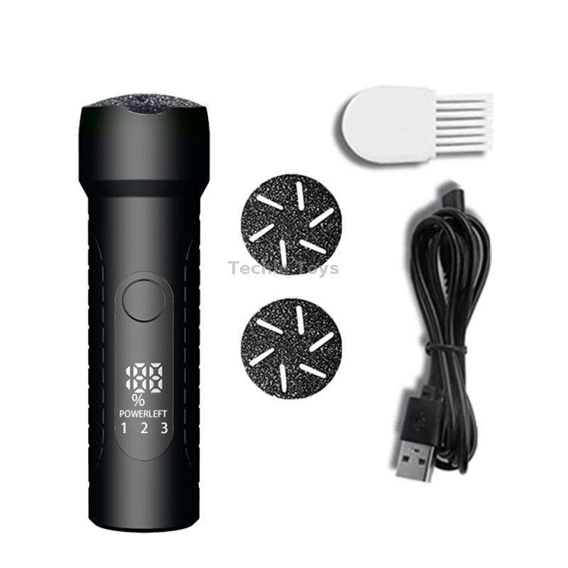 Electric Foot File Pedicure Kit Waterproof Feet Callus Remover, Spec: Matte Black