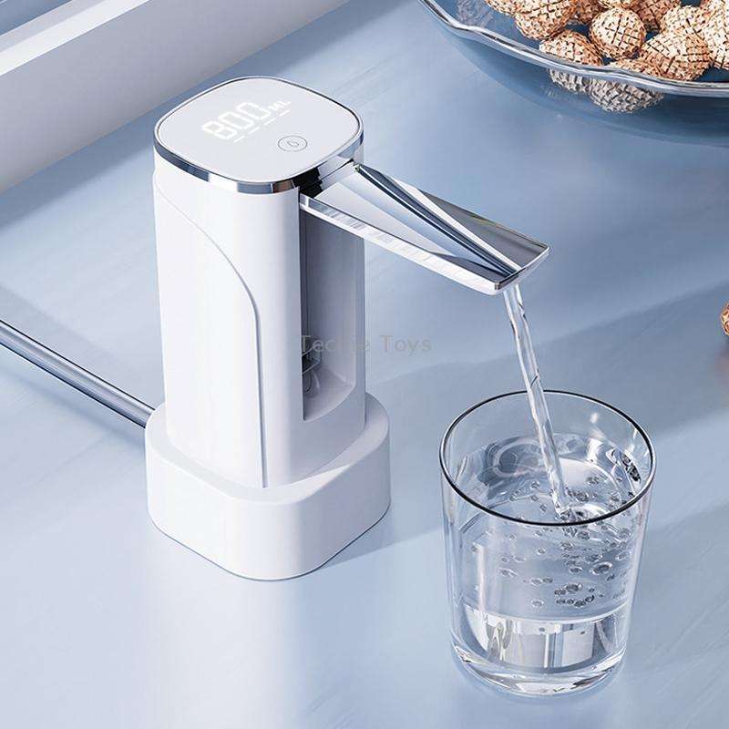Digital Display Foldable Water Bottle Pump Electric Water Dispenser(Black)