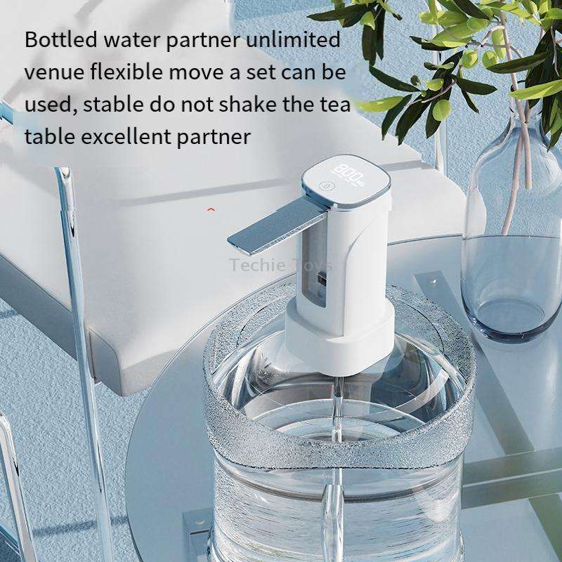 Digital Display Foldable Water Bottle Pump Electric Water Dispenser(Black)