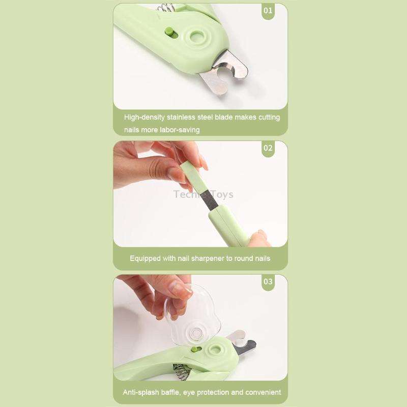 LED Pet Nail Clippers Dog and Cat Nail Clippers with Nail Polisher(White)